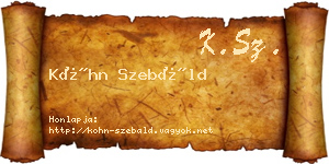 Kóhn Szebáld névjegykártya